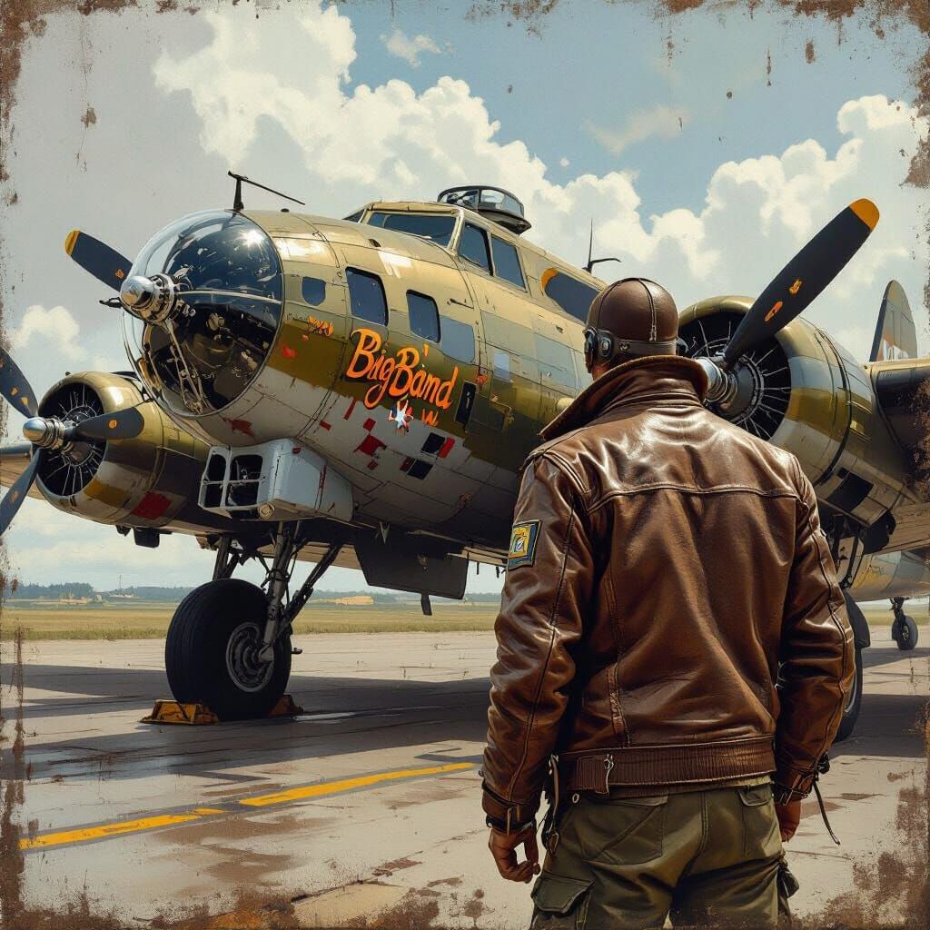 WW2 B-17 Flying Fortress with Nose Art