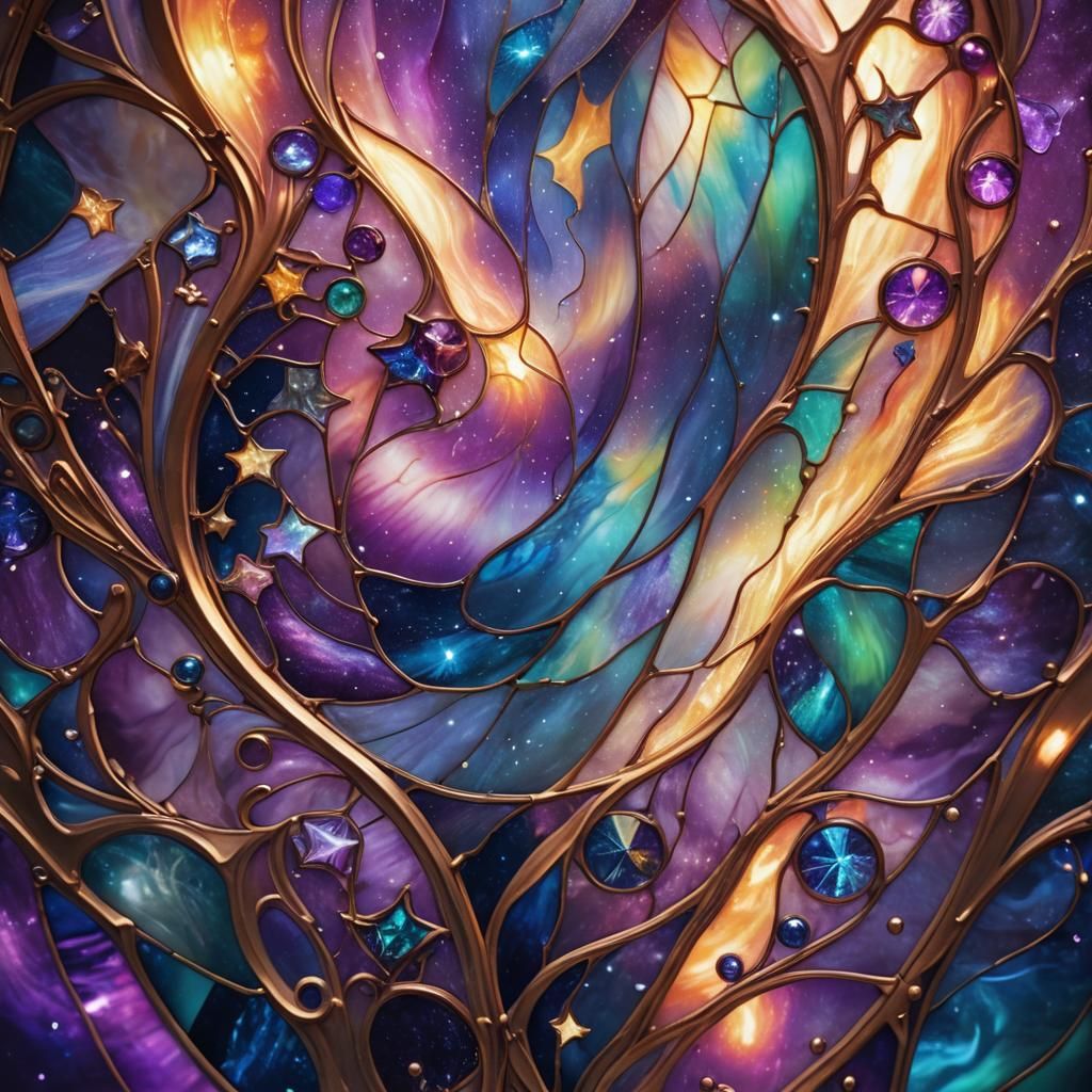 Surreal Dreamlike Stained Glass Close-Up