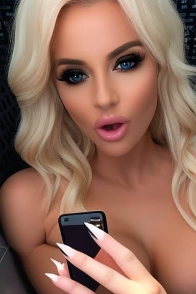 A blonde obsessed with selfies snaps one in the bathroom