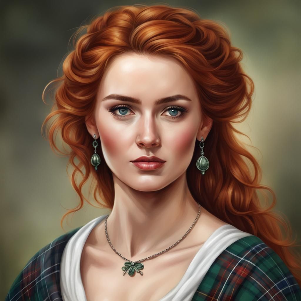 Realistic Portrait of a Beautiful Scottish Woman