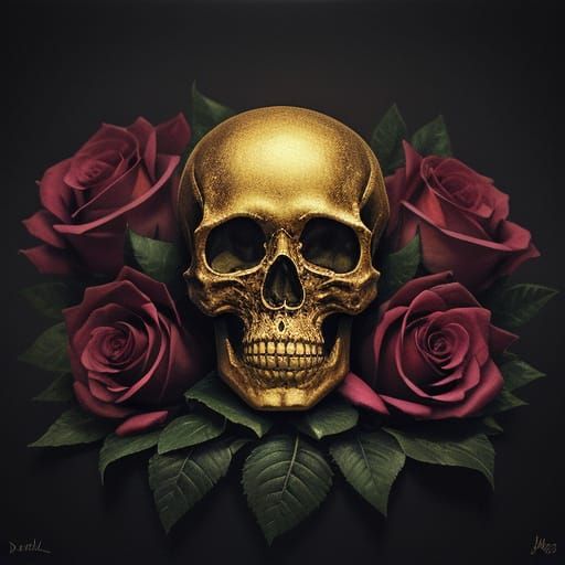 Surrealistic Oil Painting of Pink Roses Surrounding a Human ...