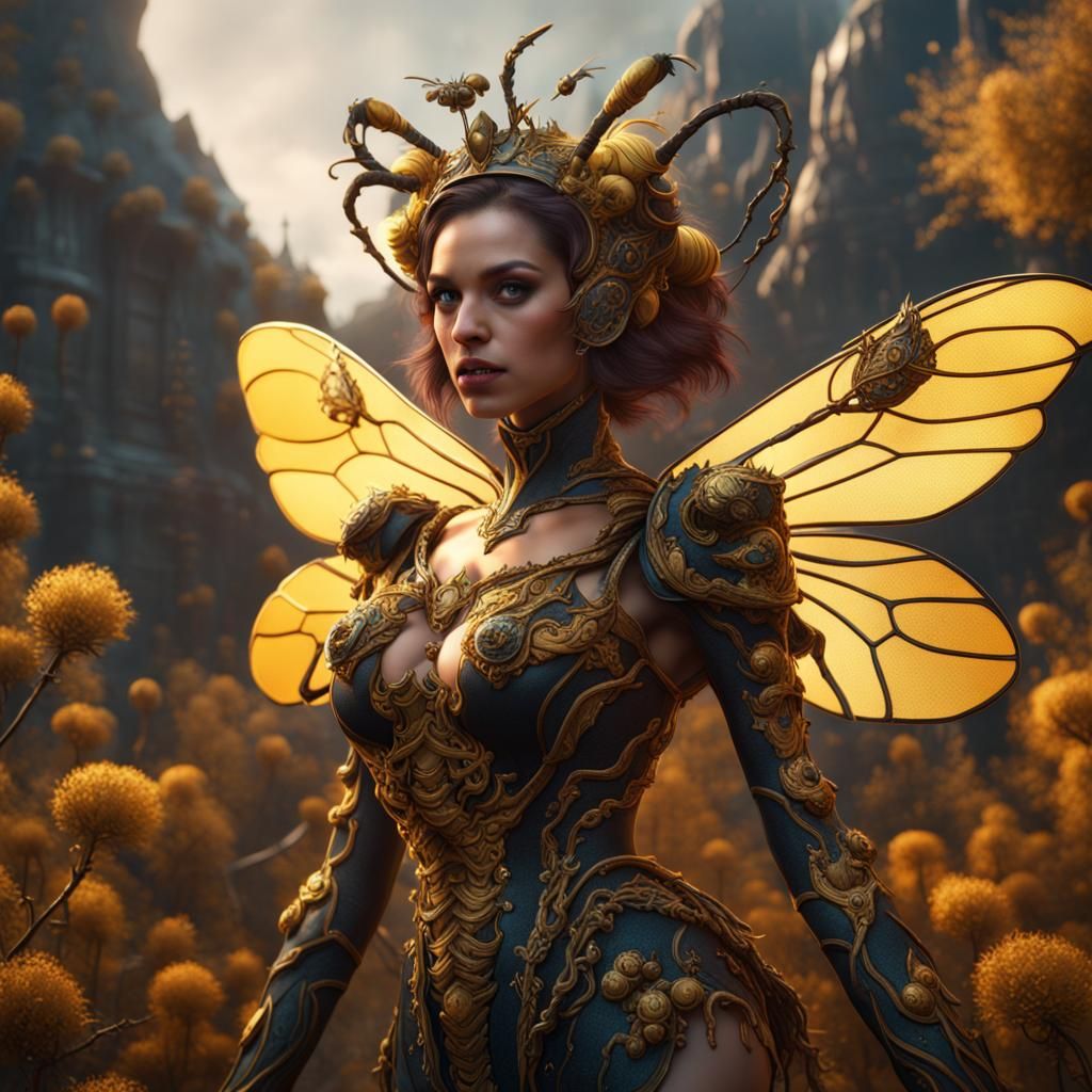 Detailed Queen Bee Fantasy Concept Art