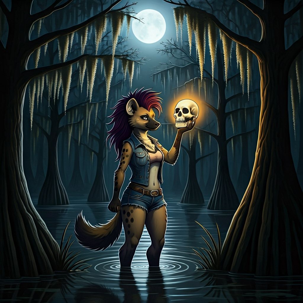 Anthropomorphic Hyena Shines in Gothic Comic Art