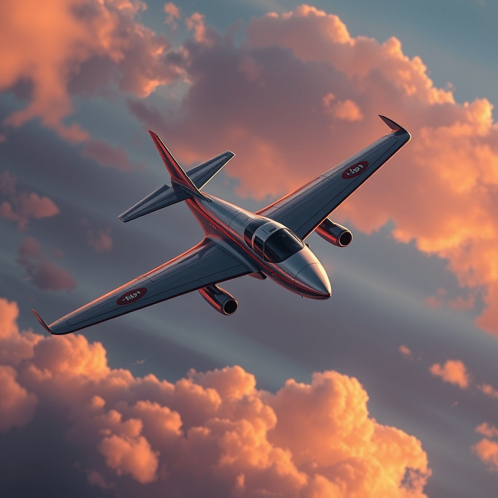 Luxurious Airplane in Sky: Detailed Matte Painting
