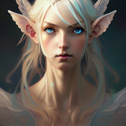 Angelic Elf Portrait in Anime Style