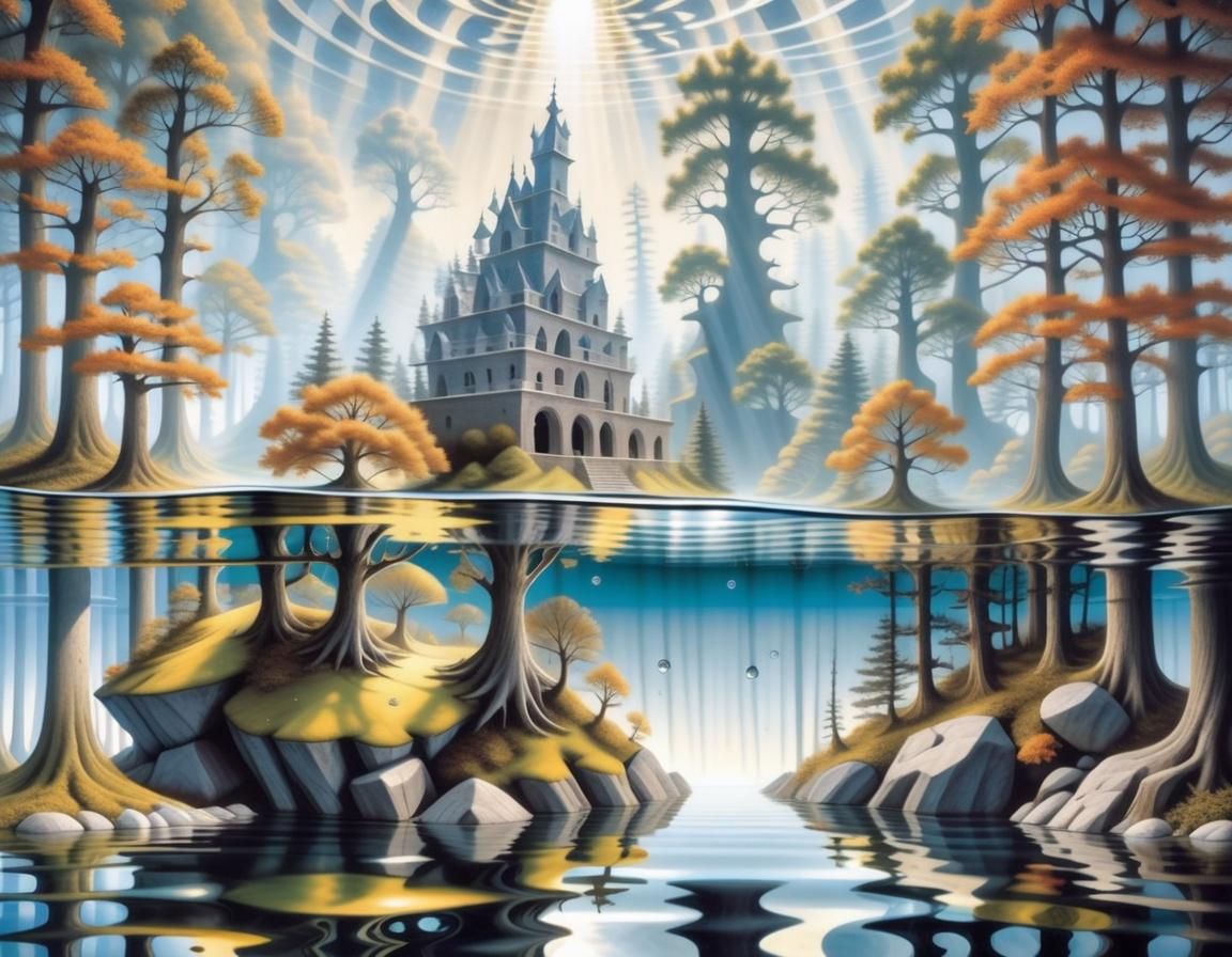 Optical Illusion of Translucent Water Sprite Reflection