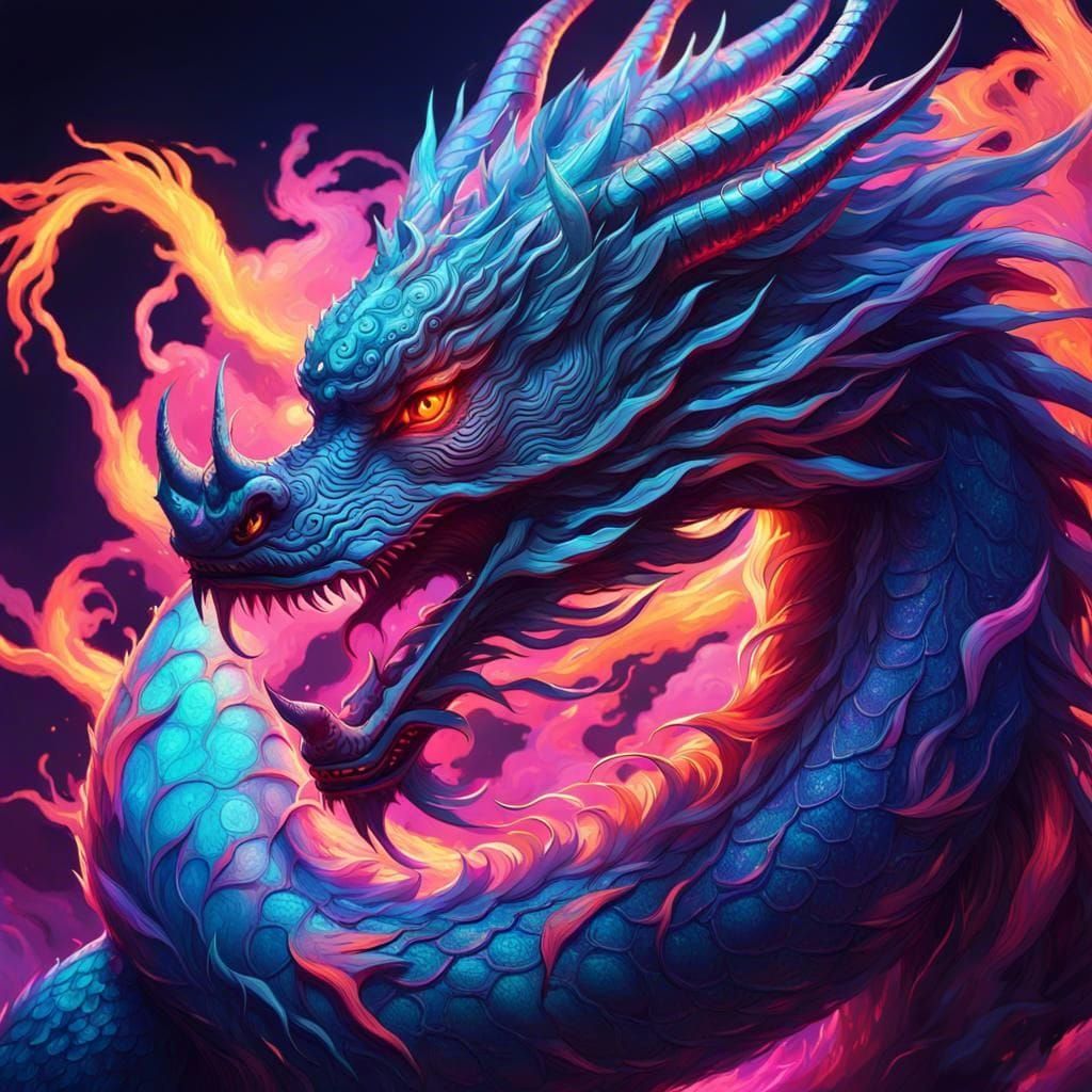 Blacklight Solarpunk Scene in Neon Colors