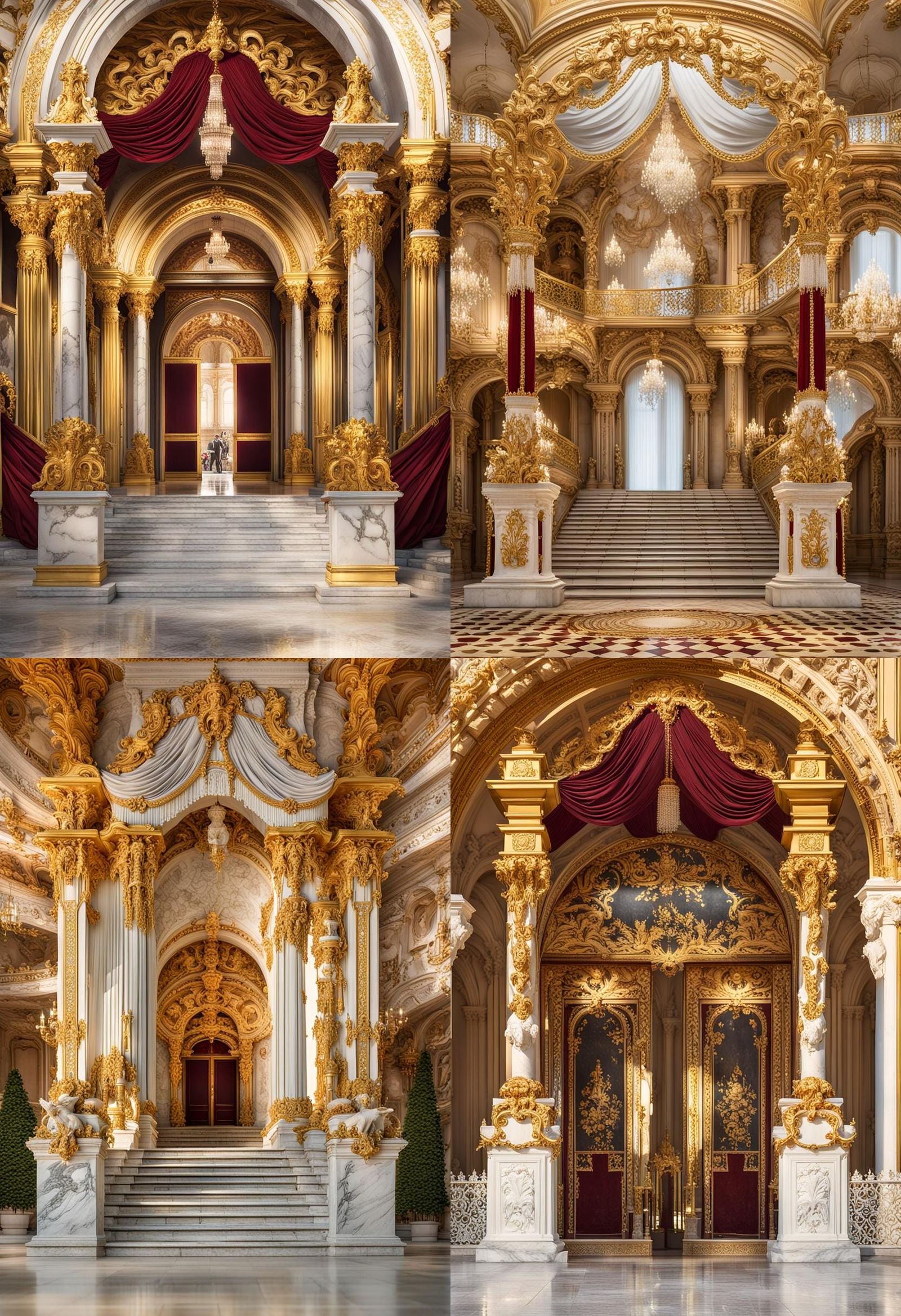 Baroque Royal Palace Entrance in Ultra Realistic Detail