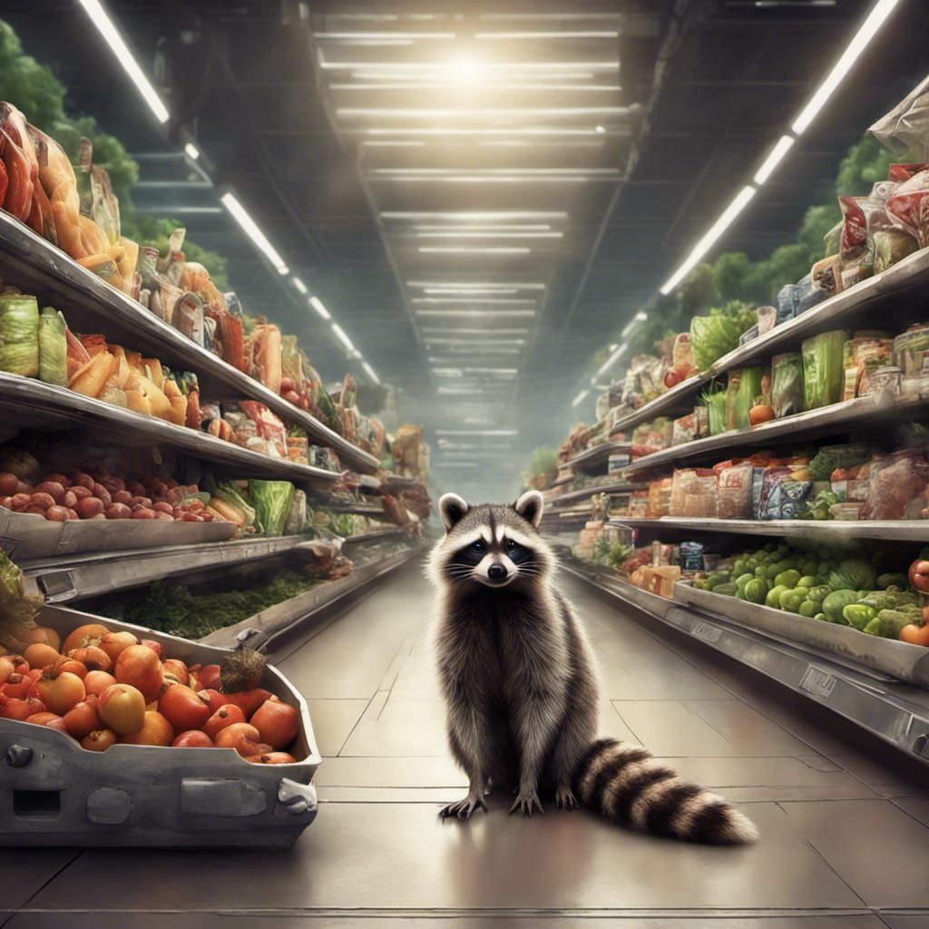 Raccoon Going Shopping