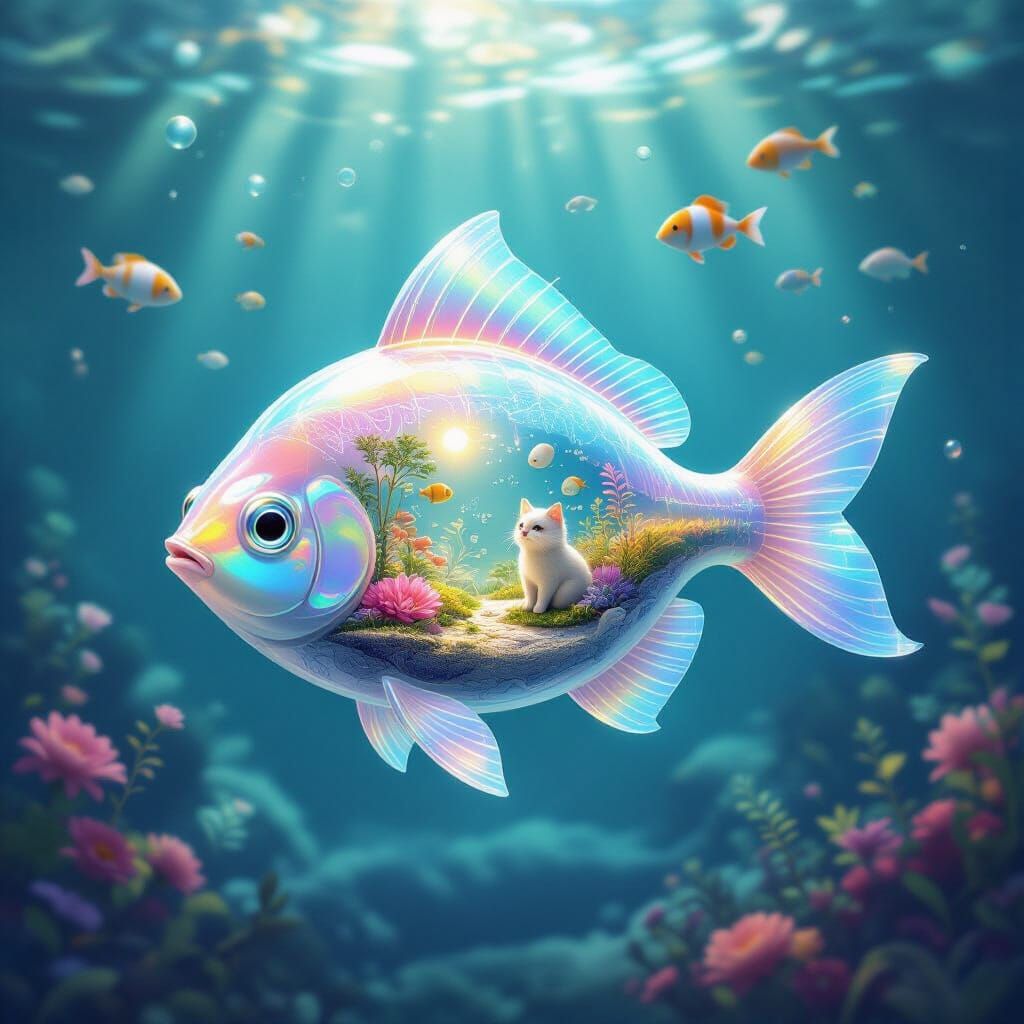 Translucent Object With Miniature World Inside