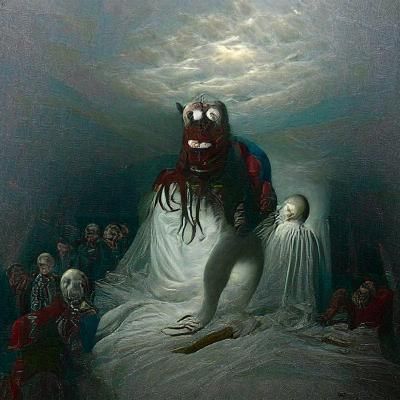 Cursed Horror Scene in Gustave Doré Style