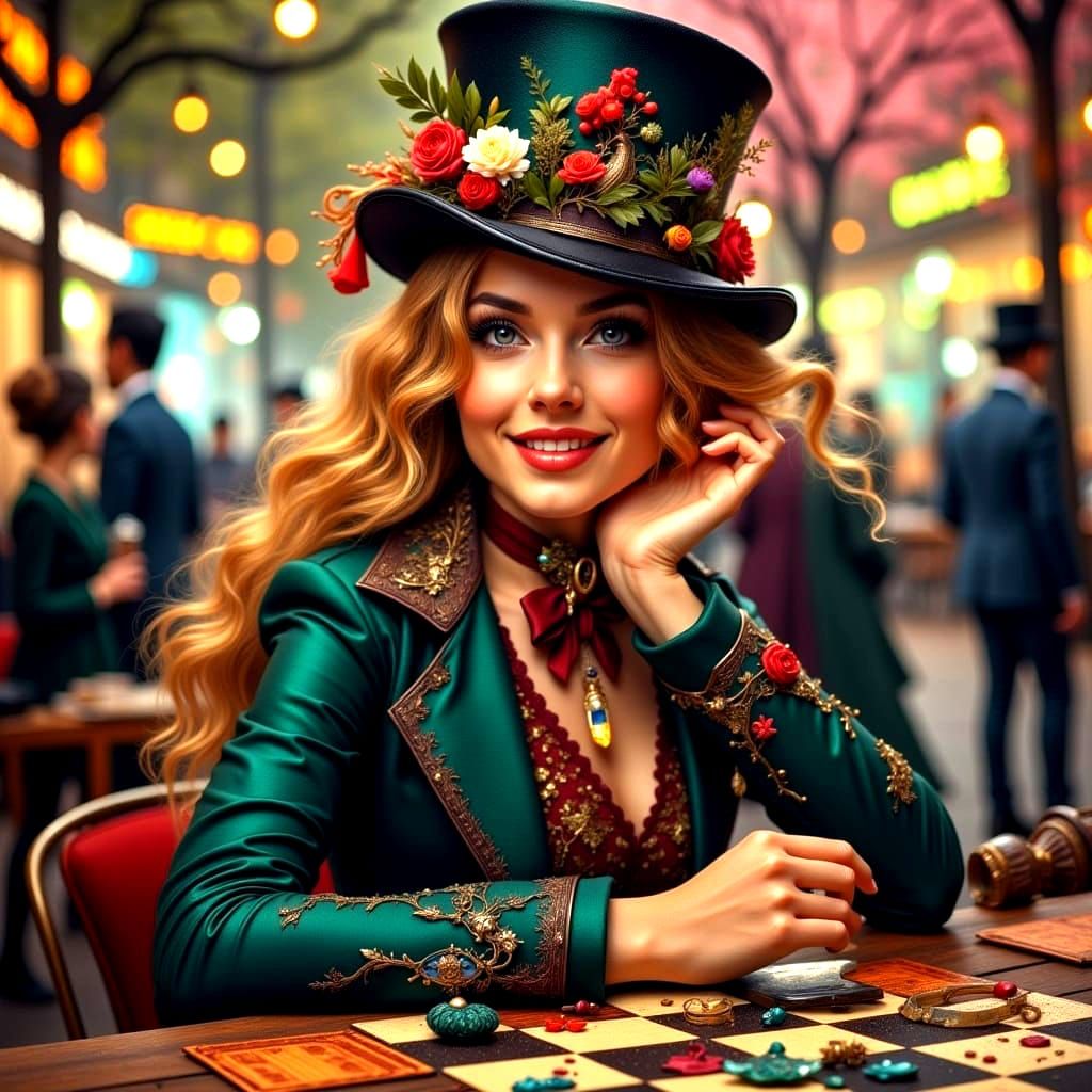 Ethereal Victorian Siren Smiles Amidst Whimsical London Land...