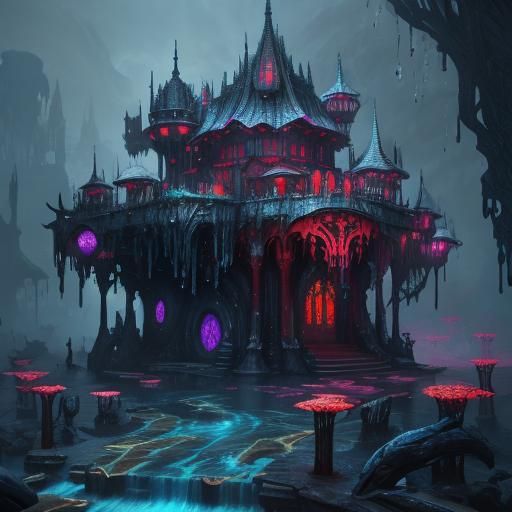 Drippy Nail Art in Detailed Matte Painting Style