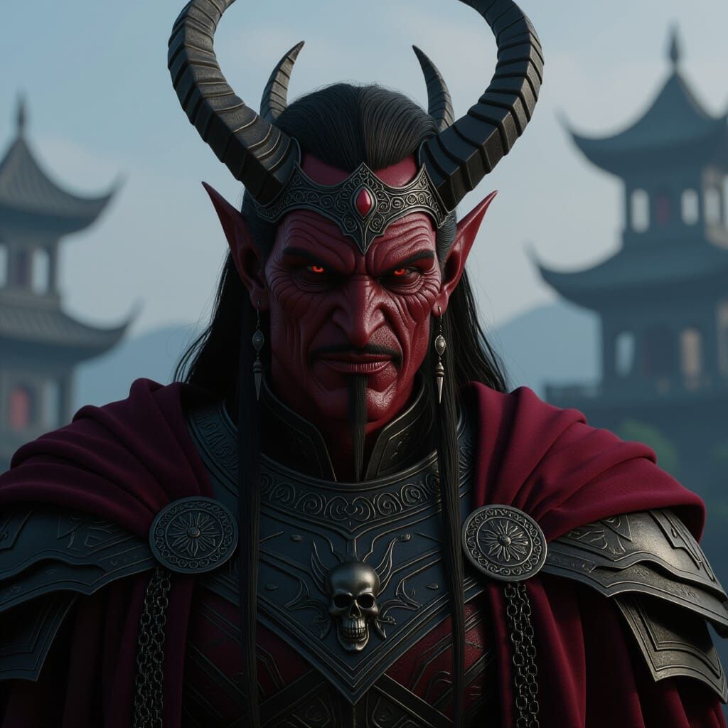 Powerful Demon King in Cinematic Setting