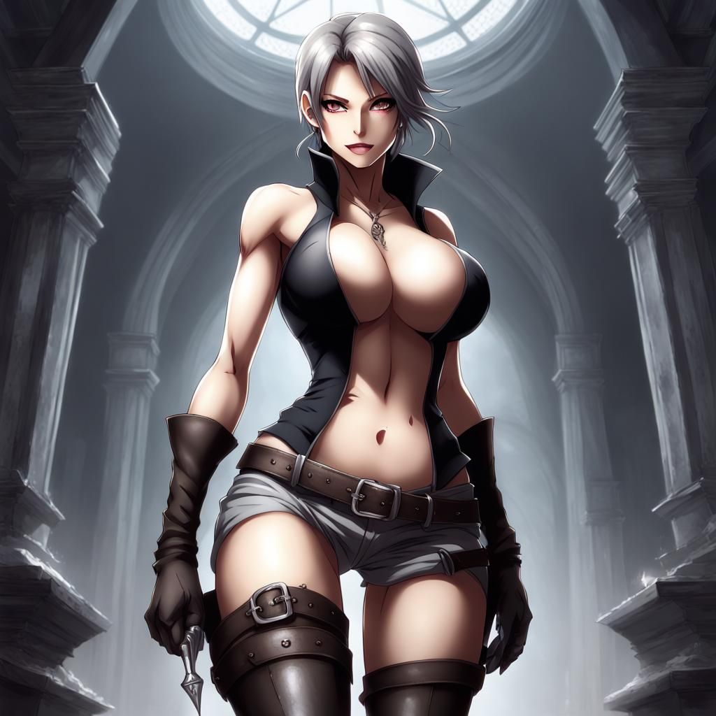 Anime-Style Vampire Goddess: Lara Croft Inspired