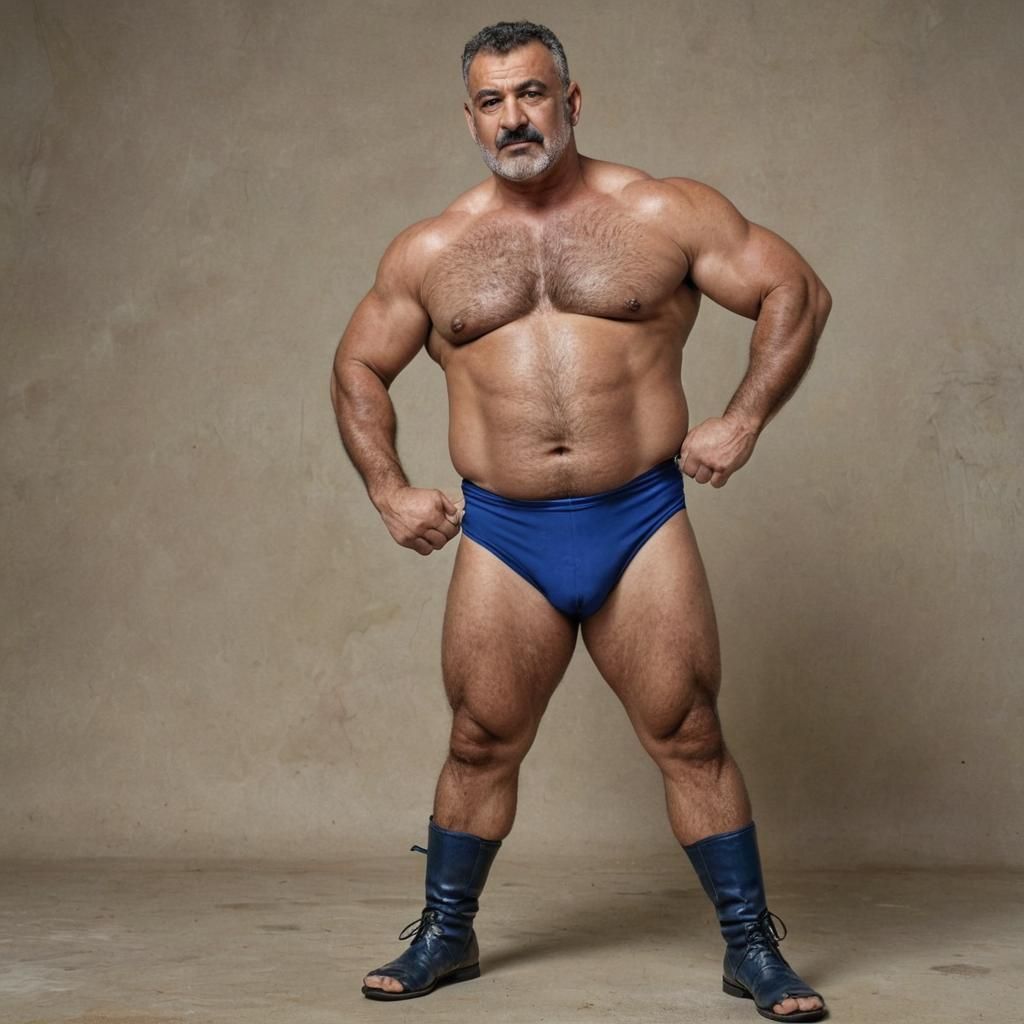 Iraqi Wrestler Posing Defiantly