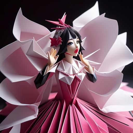 Origami Opera Diva on Stage in 8K