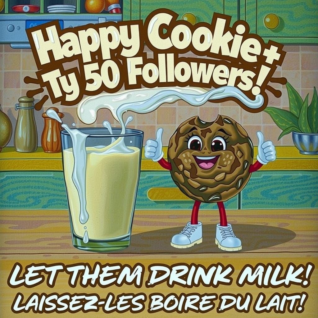 Happy Cookie Celebrates with Milk Splash