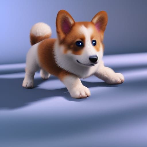 Cute Corgi Puppy Fantasy Concept Art