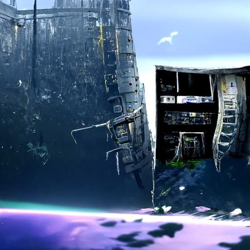 Derelict Space Station in Deep Space
