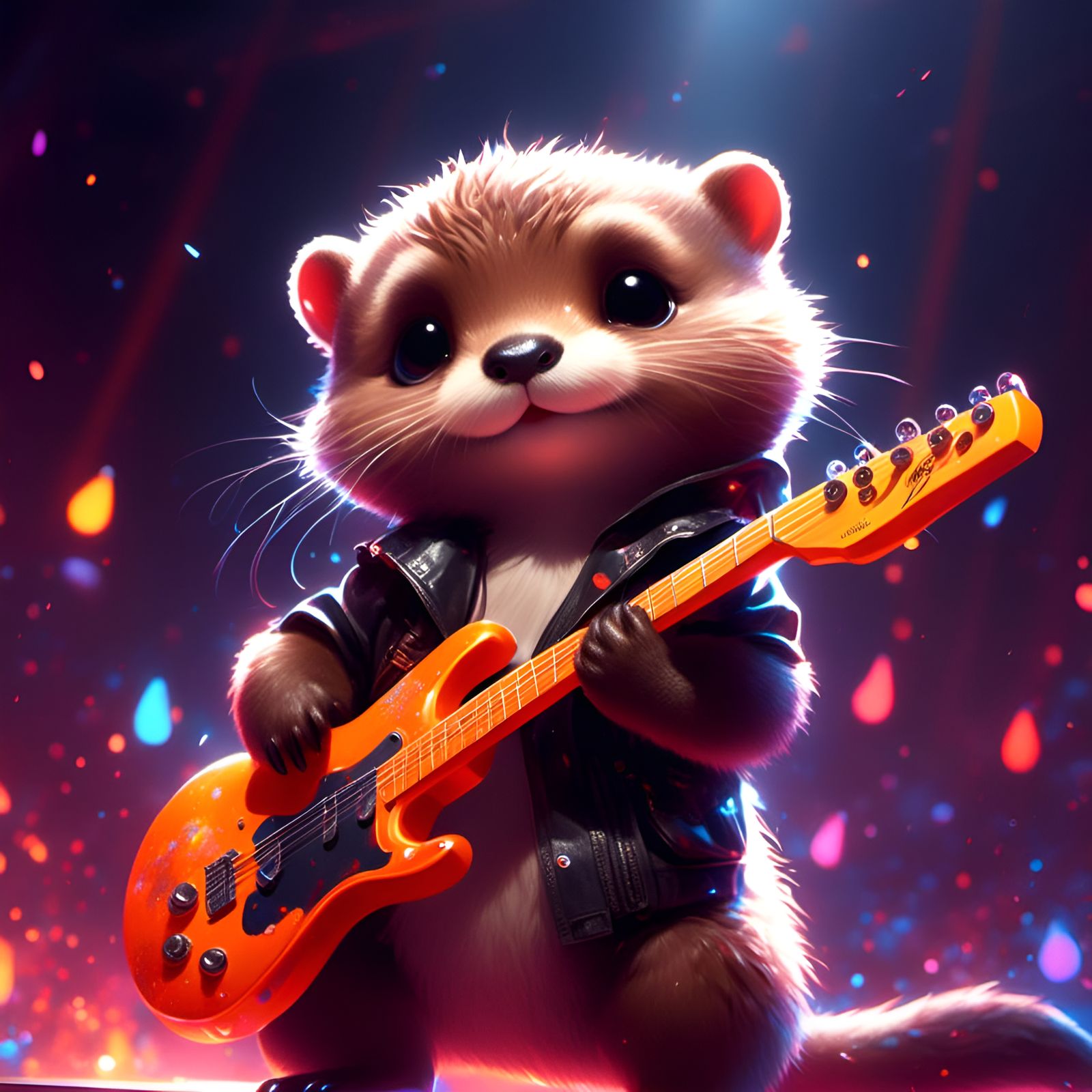 Adorable Chibi Otter Pop Star on Stage