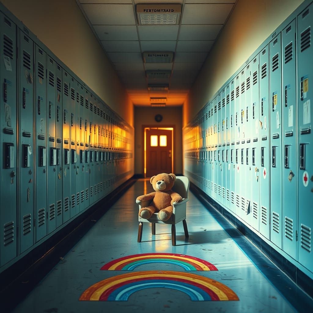 Teddy Rainbow Locker Hall