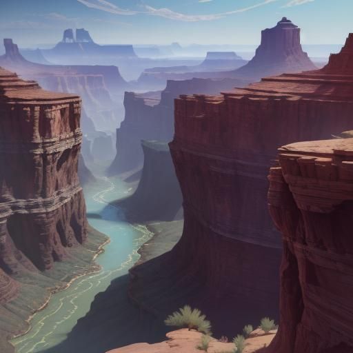 Grand Canyon Valley: Detailed Matte Painting