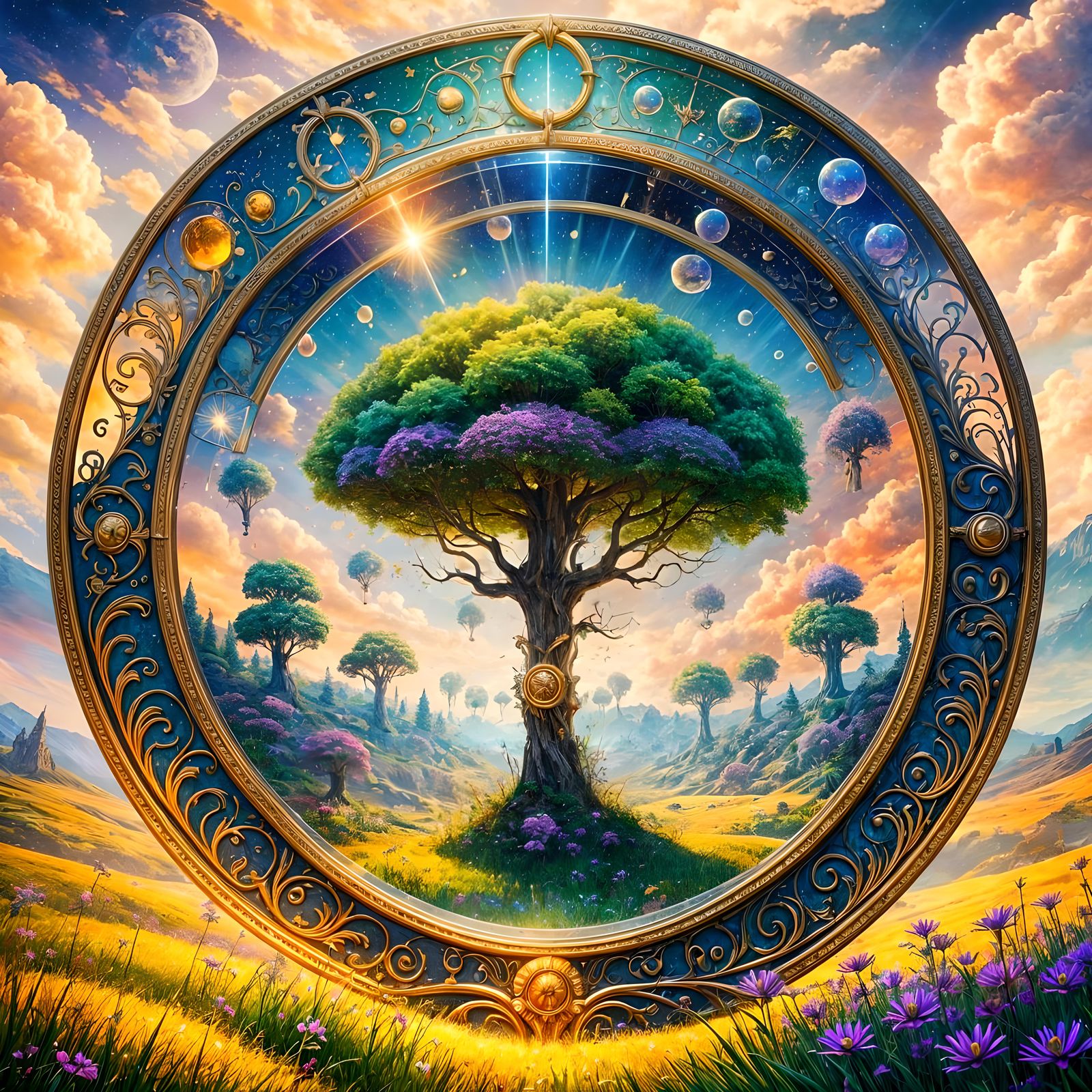 Mirror Meadows: Fantasy Landscape in Reflected View