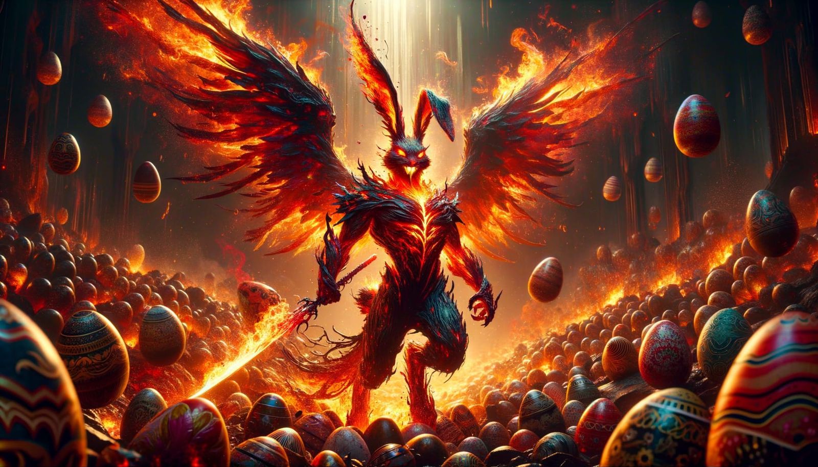 Fiery Demon Rabbit Conquers Easter Chaos