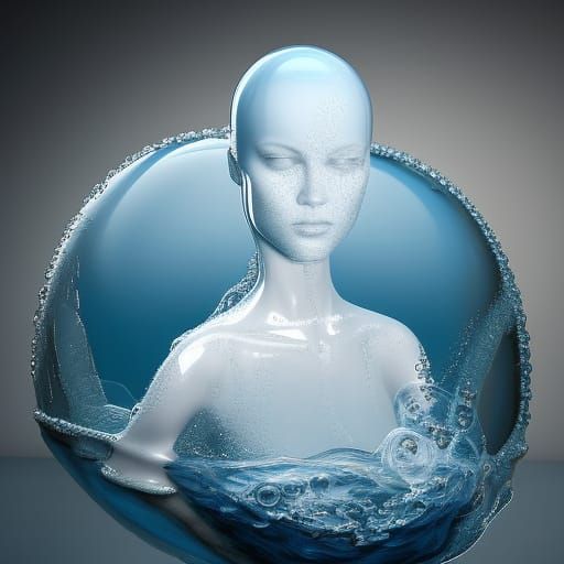 Water Woman: 3D Fashion in Glass Style