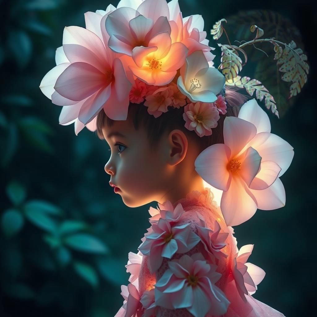 Luminous Floral Headdress in Pastel Shades