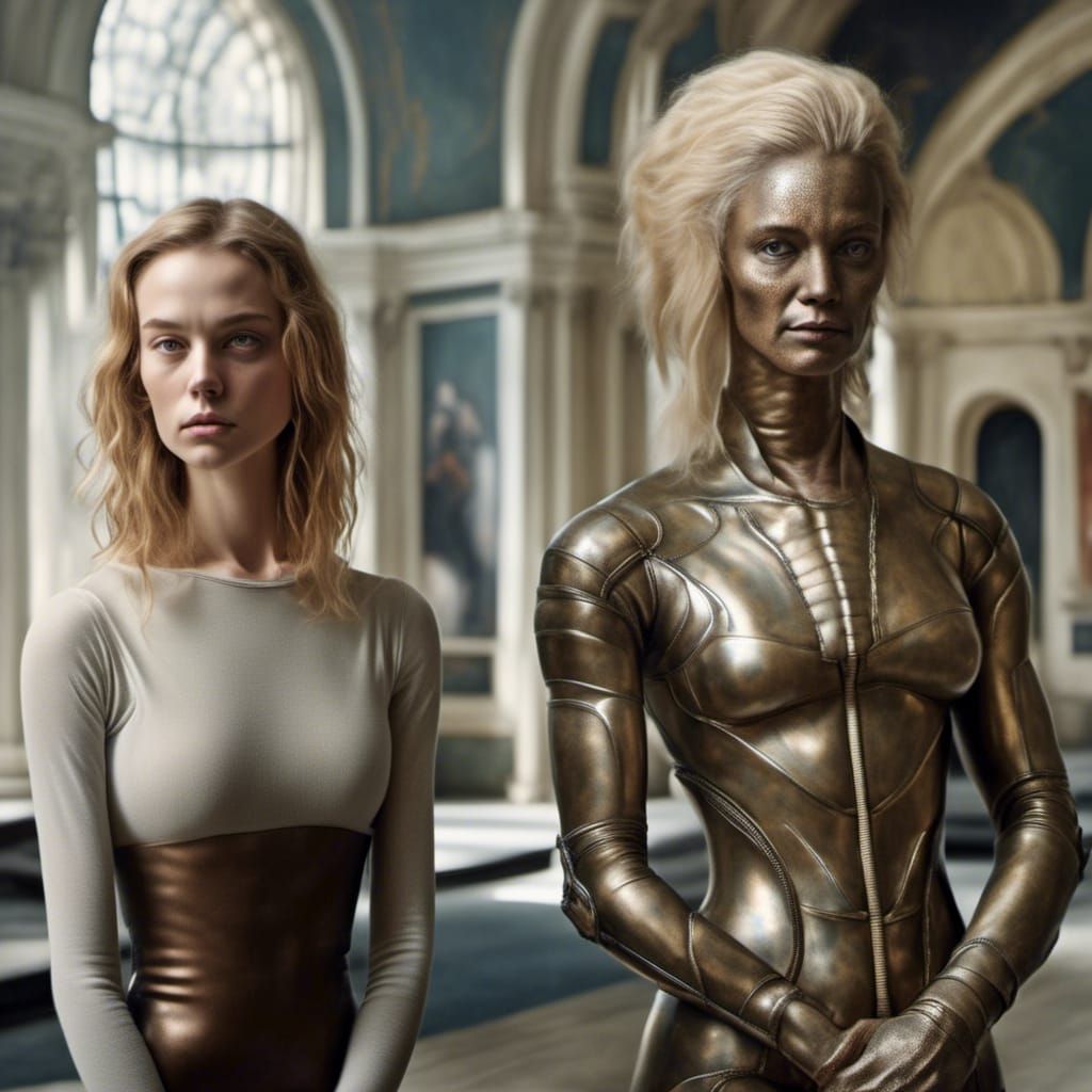 Old Master Paintings Characters Become Alien Hyperrealism