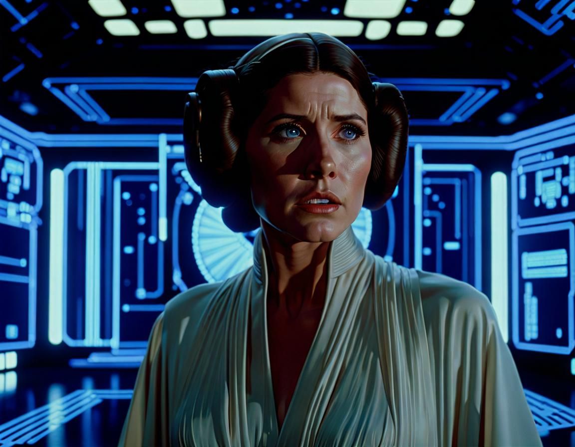 Princess Leia Hologram from Star Wars in Photorealistic Styl...