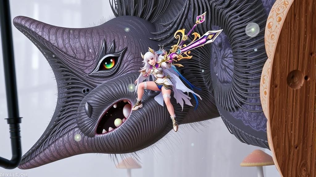 Warrior Girl in Misty Forest: Anime Art