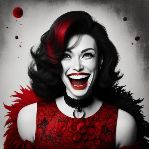 Abstract Laughter in Black and Red