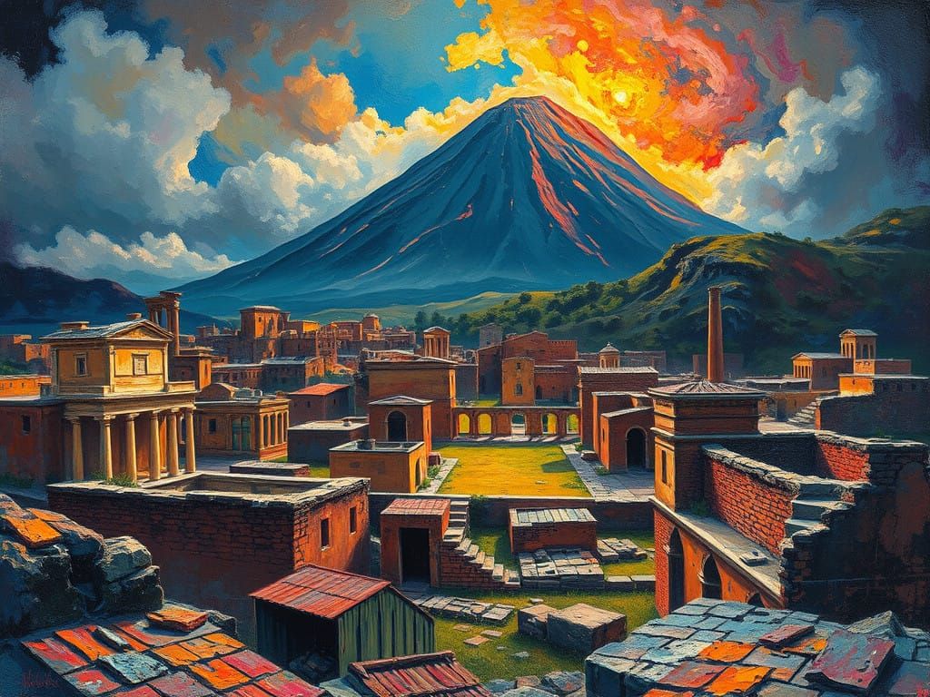 Ancient Pompeii Unveiled in Fauvist Hyper-Realism