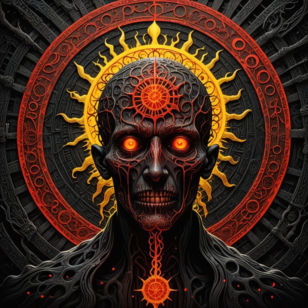 Cosmic Horror Astral Landscape in Holographic Style