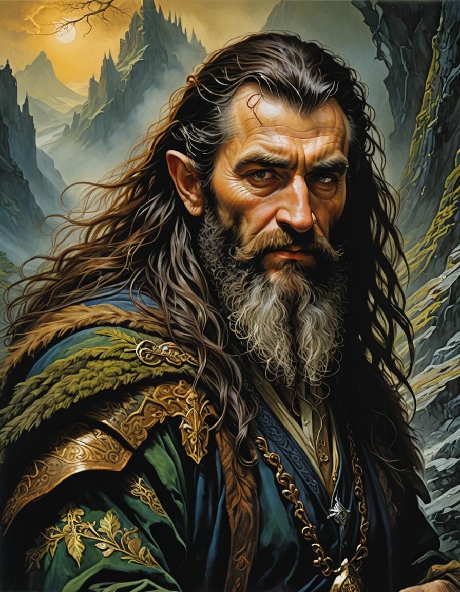 Thorin Oakenshield Portrait in Chiaroscuro Style