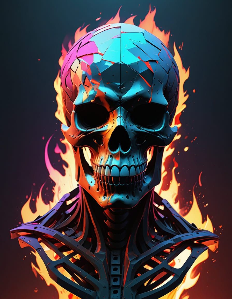 Skeletal Champion Wields Glitching Fire Elemental Sword in D...