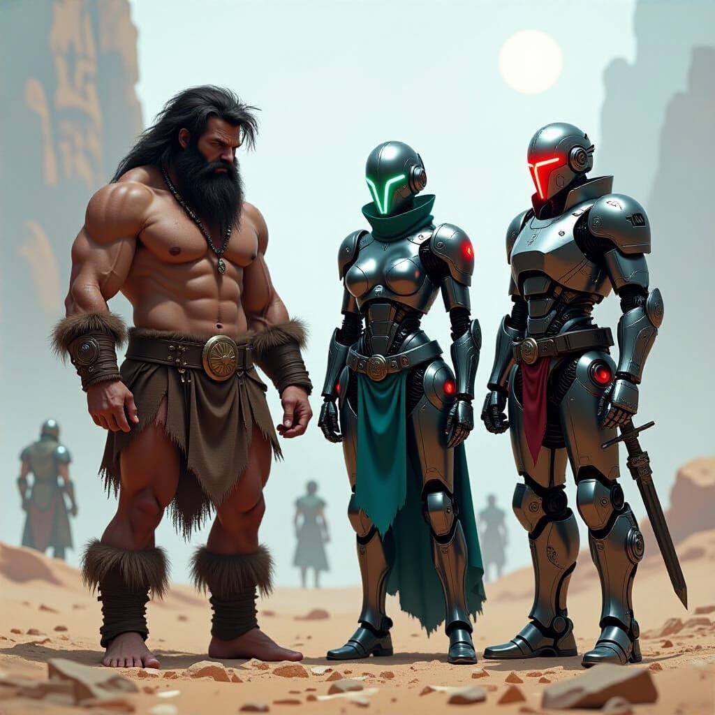 Cyberpunk Knights, Robots, and Cavemen Unite