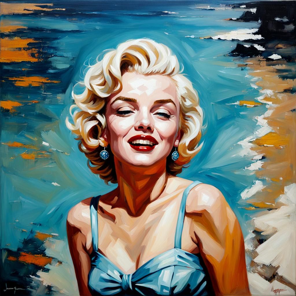 Marilyn Monroe Oil Painting by James Gurney Style
