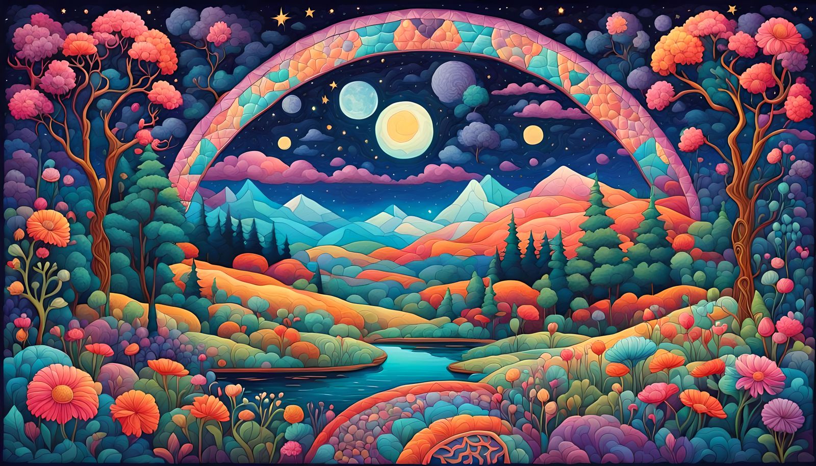 Quilted Lemurian Landscape