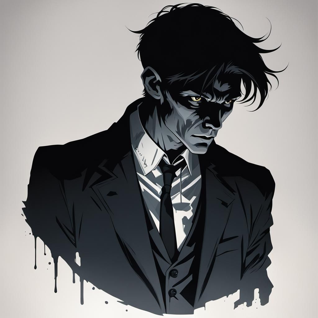 Sinister Silhouette of a Shadowy Man