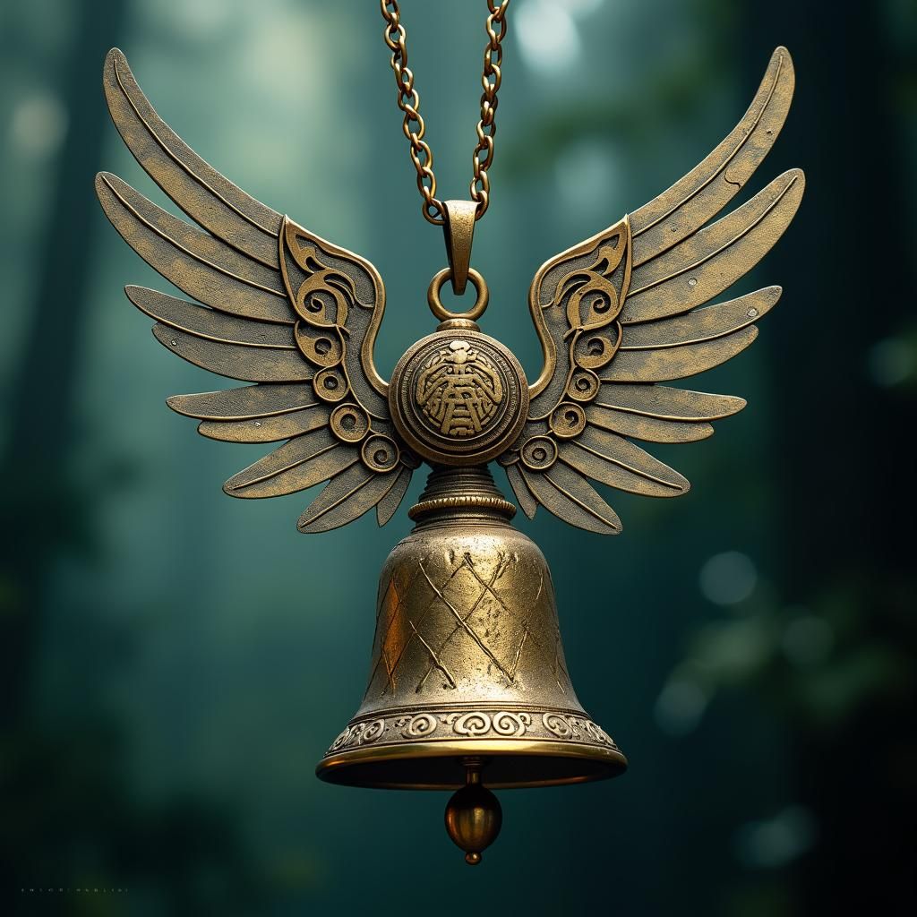 Filigree Angel Pendant with Esoteric Symbol