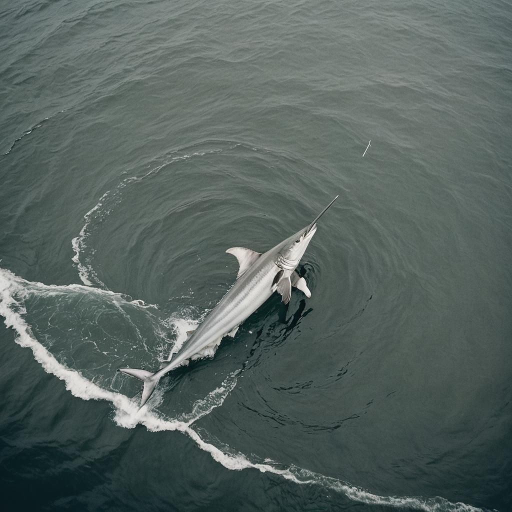 Cinematic Super-Swordfish Water Magnum Film Still