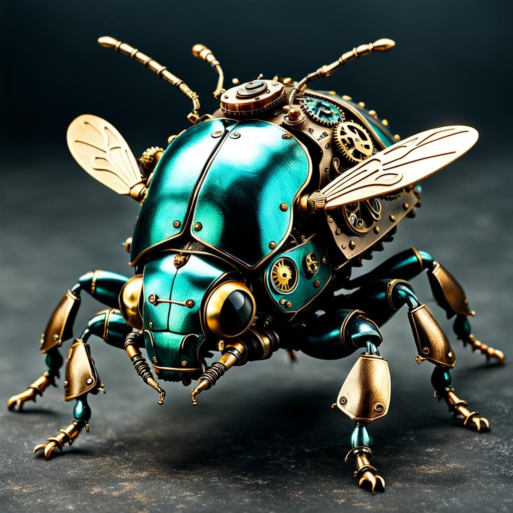 Steampunk Figeater Beetle Art