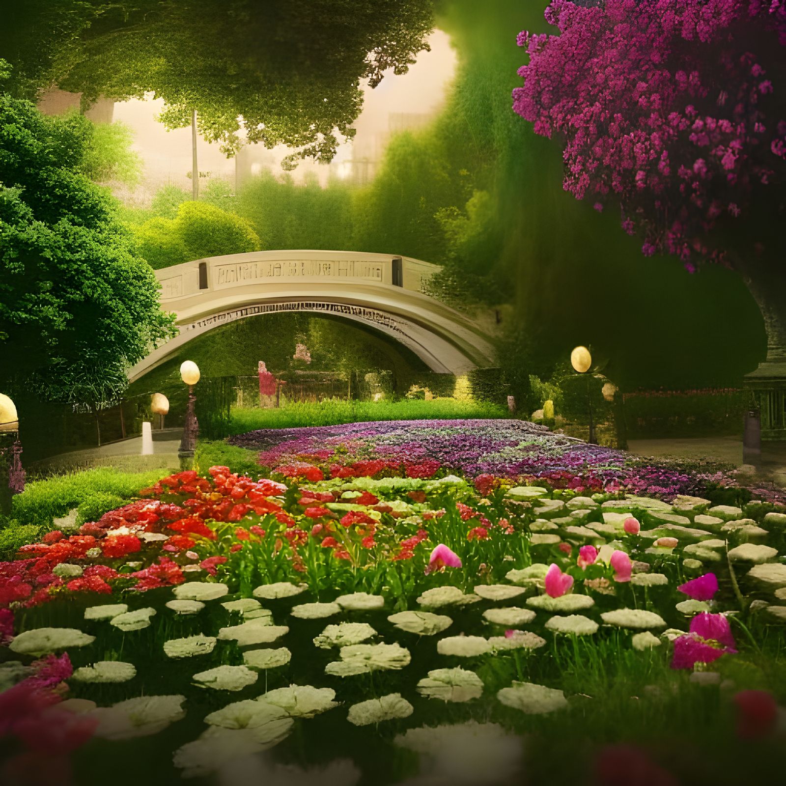 Flower Field Under the Overpass