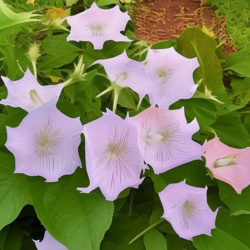 Moonflower Garden Digital Art