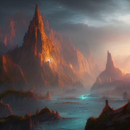 Fantastical Matte Painting in Deep Color