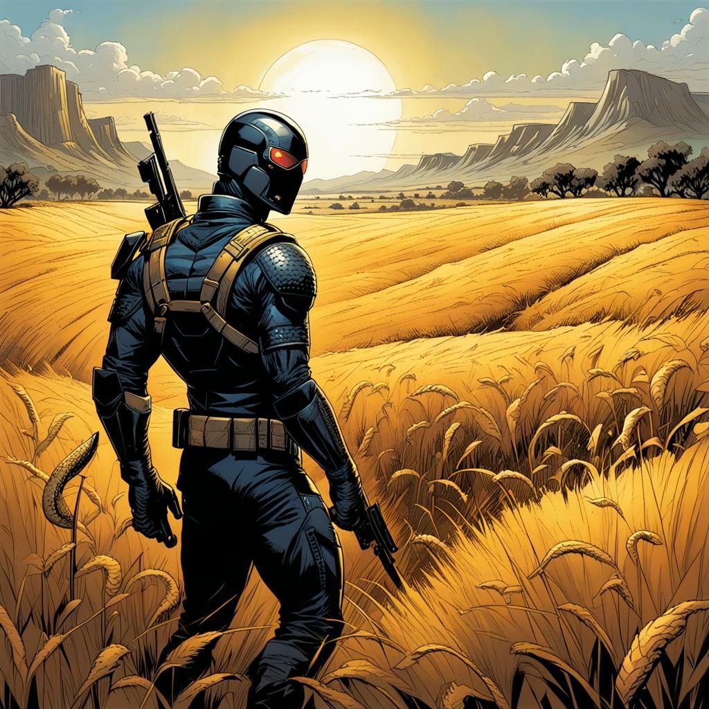 Snake-Eyes in Golden Field: Comic Book Art